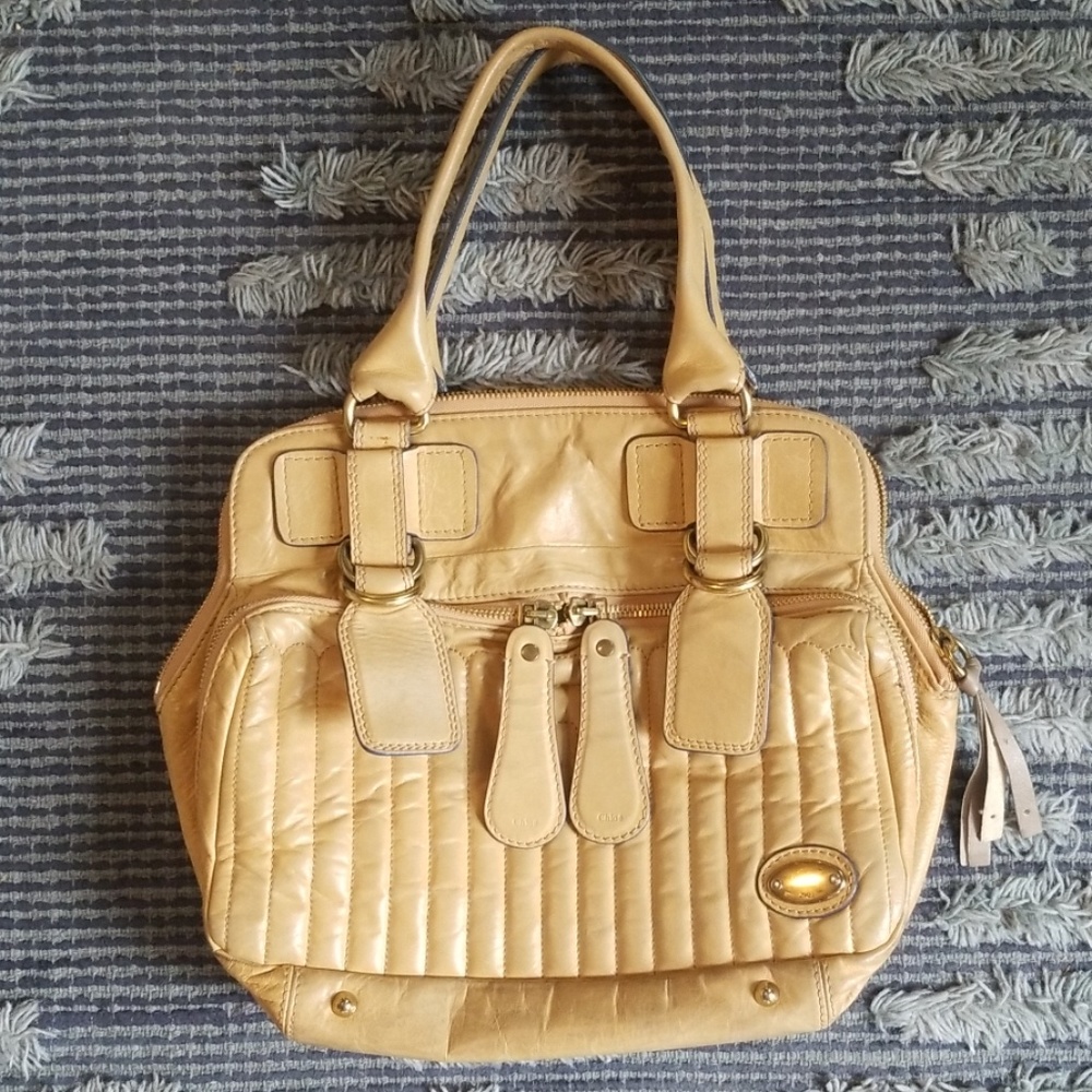Authentic Chloe Quilted Leather Bay Bag